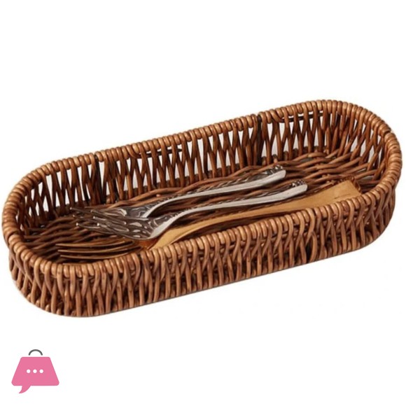 Multipurposed Oval Basket Imitation Rattan Multipurpose Tray Kitchen Organizer for Home Restaurant