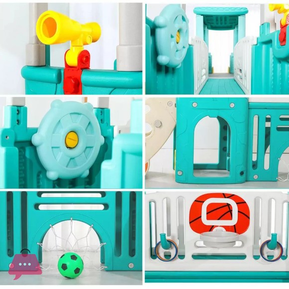 MYTS Kids Indoor and Outdoor Multiplay Airplane Activity Tower with 2 Slides