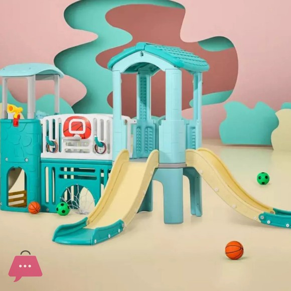 MYTS Kids Indoor and Outdoor Multiplay Airplane Activity Tower with 2 Slides