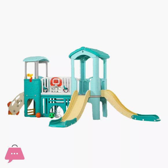 MYTS Kids Indoor and Outdoor Multiplay Airplane Activity Tower with 2 Slides