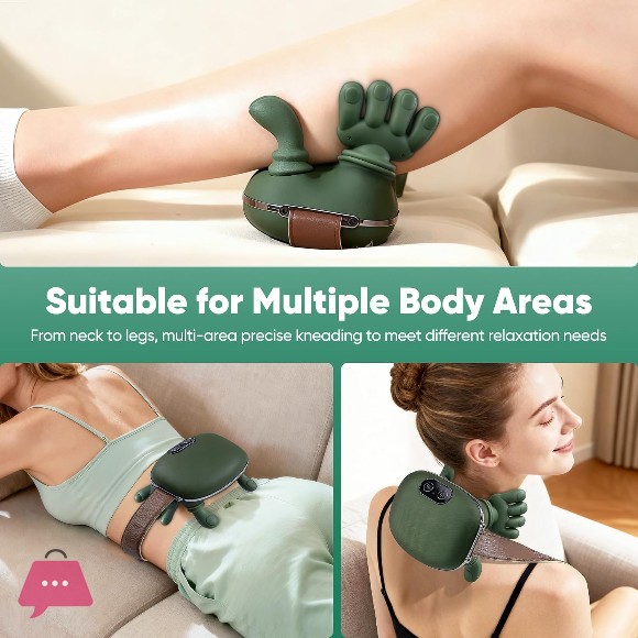 Neck Massager, Electric Neck and Back Massager with Heat, Simulated Human Hand Design