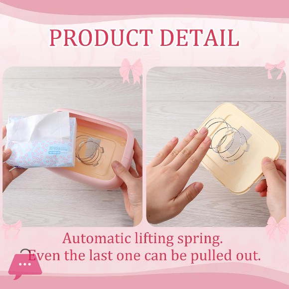 Pink Bow Cute Tissue Box Cover Rectangle Box Covers