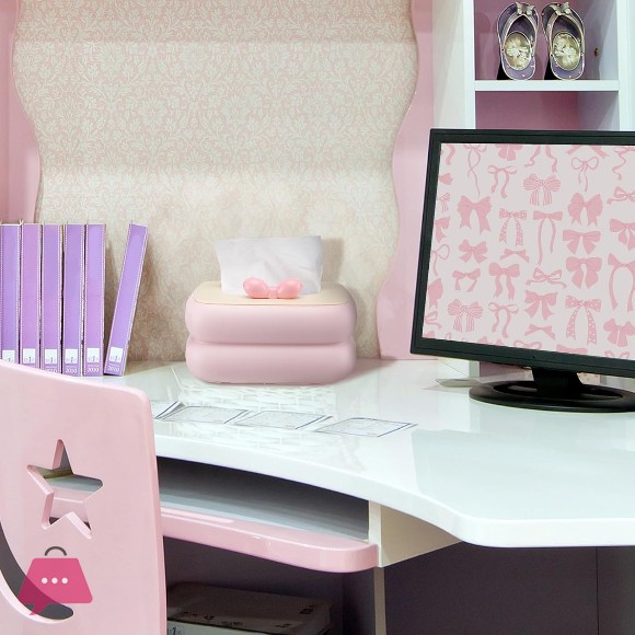 Pink Bow Cute Tissue Box Cover Rectangle Box Covers