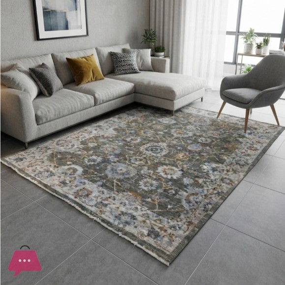 Vintage Distressed Oriental Area Rug 5x8 Feet