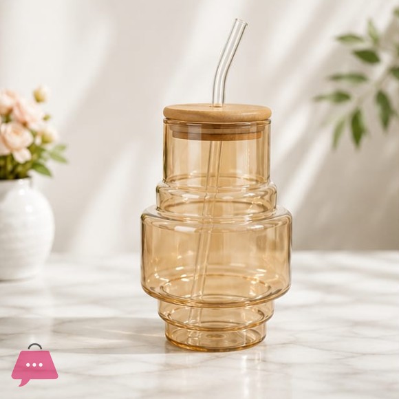 Round Shape Glass Sipper 300ml