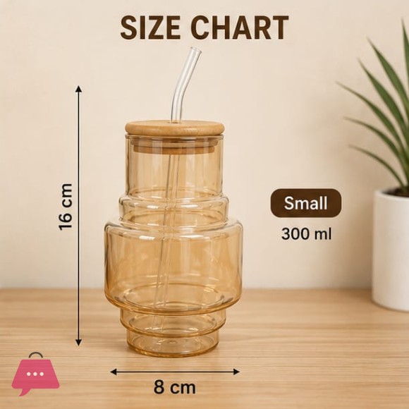 Round Shape Glass Sipper 300ml