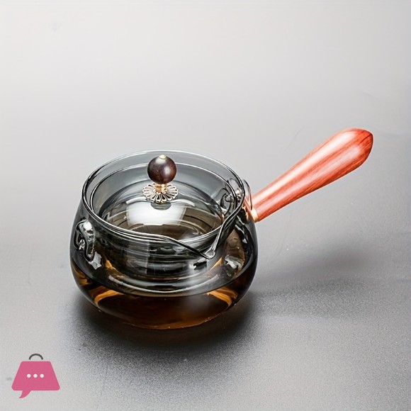 High Borosilicate Heat-Resistant Glass Side Handle Teapot Rotating Tea Separation Insulating Glass Tea Kettle -500ML