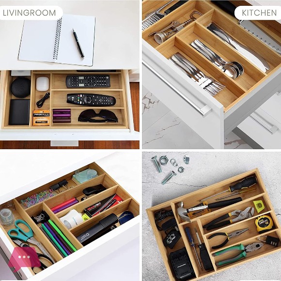 Bamboo Drawer Partition Tray 17inch