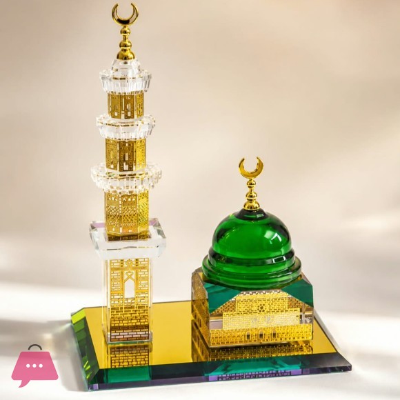 Crystal Mosque Islamic Decorative Set – Crystal Kaaba- Madina Scale Model