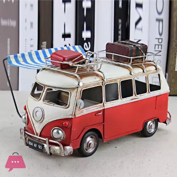 Classic Eco-Friendly Iron VW Camper Van Model Art Decoration