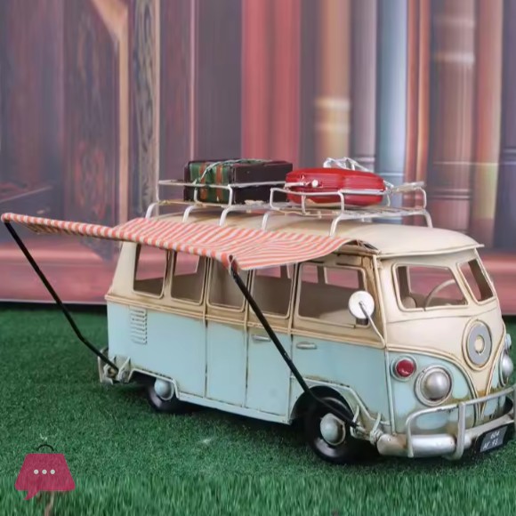 Classic Eco-Friendly Iron VW Camper Van Model Art Decoration