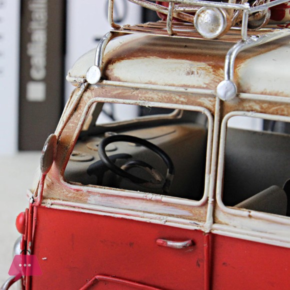 Classic Eco-Friendly Iron VW Camper Van Model Art Decoration