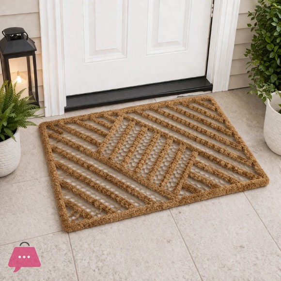 Scraper Coir Mat Invert Design – Heavy Duty Non-Slip 40cm x 60cm