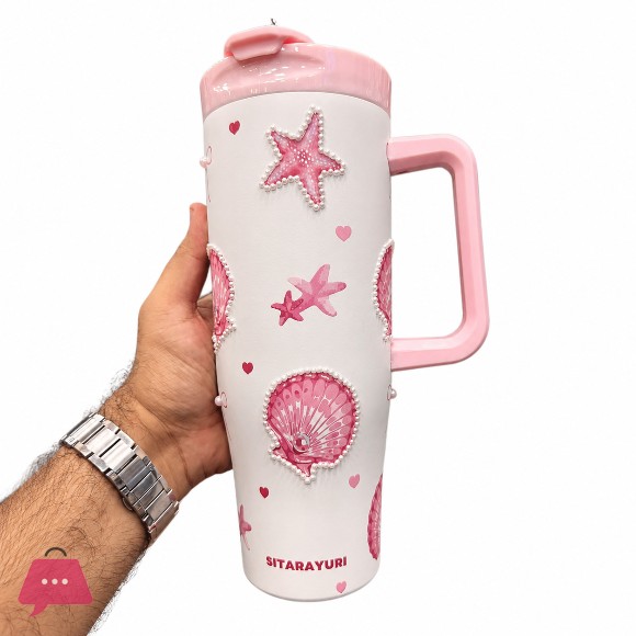 SITARAYURI™ Original Stainless Steel Fancy Tumblers - 1200 ml - With Steel Straw & Stopper - Sus 304 - Hot & Cold
