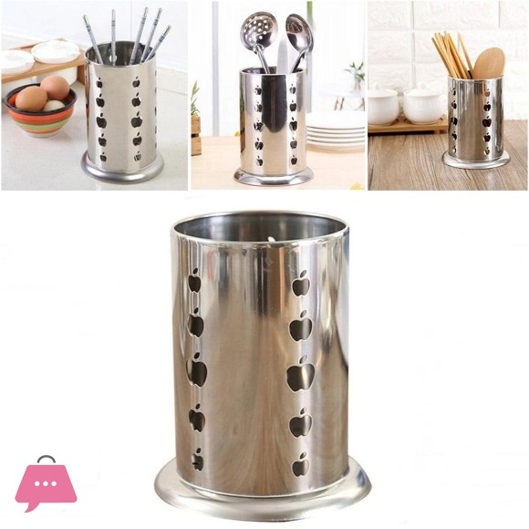 Stainless Steel Kitchen Utensils Storage Tube Rack Cutlery