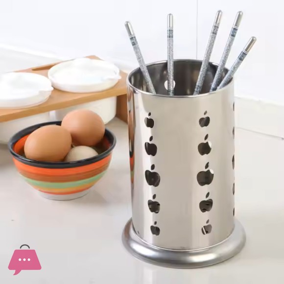 Stainless Steel Kitchen Utensils Storage Tube Rack Cutlery