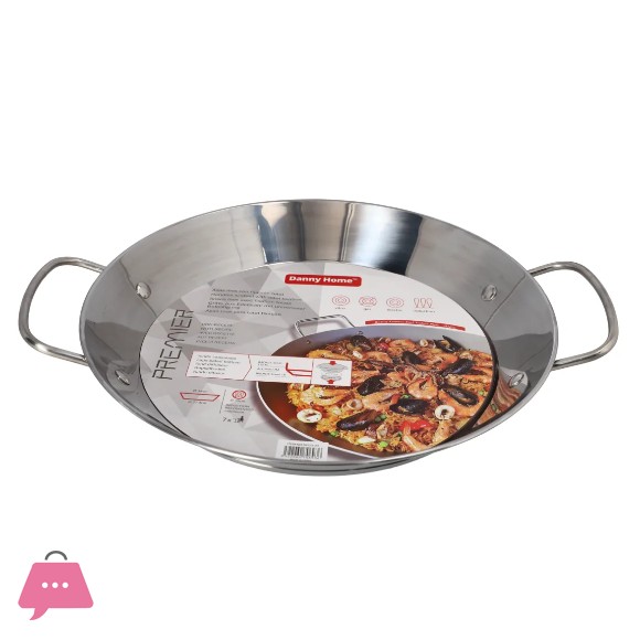 Stainless Steel Seafood Pan Paella Pan 34cm