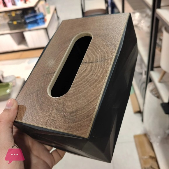 Triangular Design Tissue Box Heavy Wood