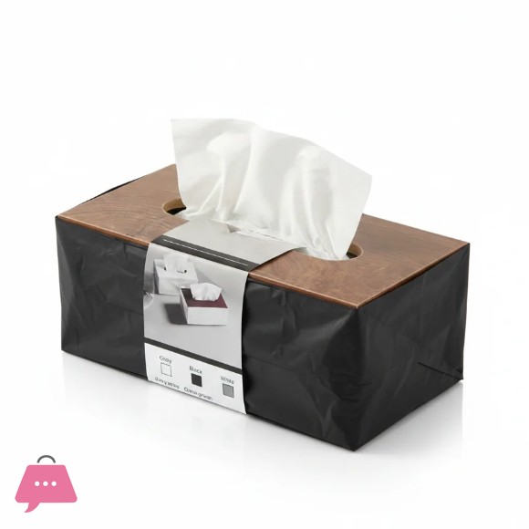 Triangular Design Tissue Box Heavy Wood