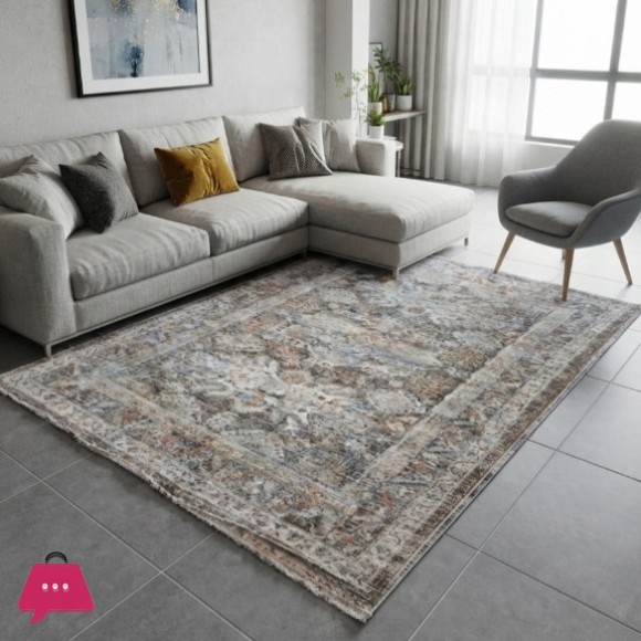 Vintage Distressed Oriental Area Rug 5x8 Feet