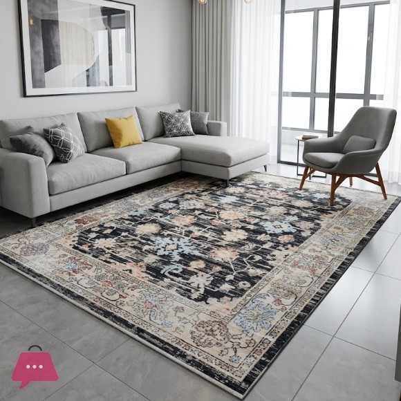 Vintage Distressed Oriental Area Rug 5x8 Feet