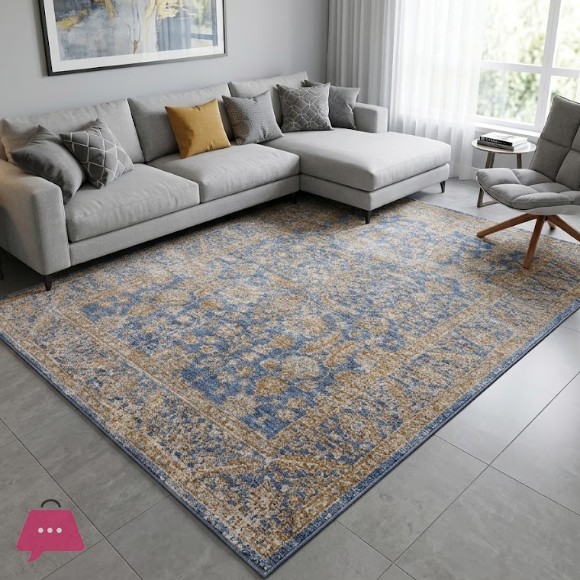 Vintage Distressed Oriental Area Rug 5x8 Feet