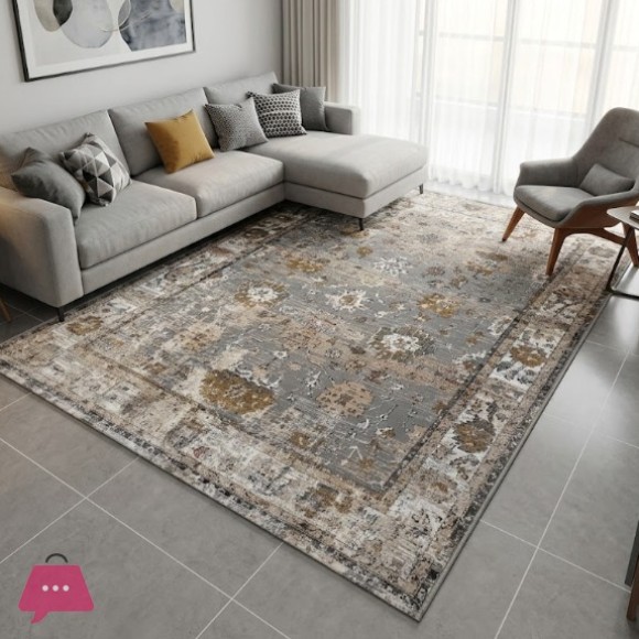 Vintage Distressed Oriental Area Rug 5x8 Feet