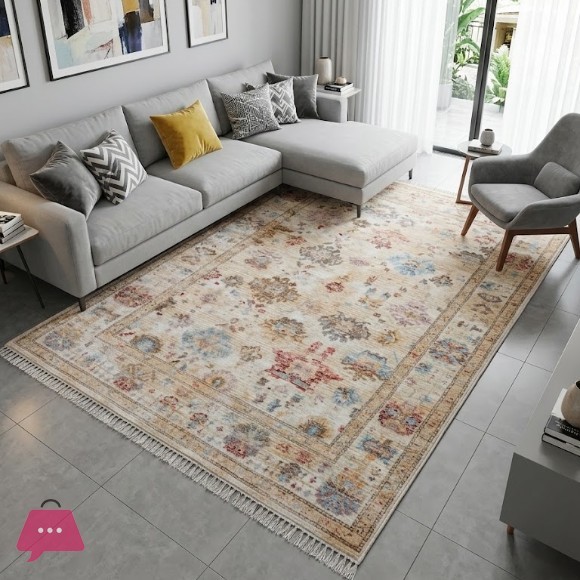Vintage Distressed Oriental Area Rug 5x8 Feet