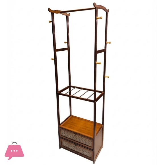 Wooden Clothing Rack Wardrobes Clothes Hanger Stand to Hang Clothes, Hats, Bags
