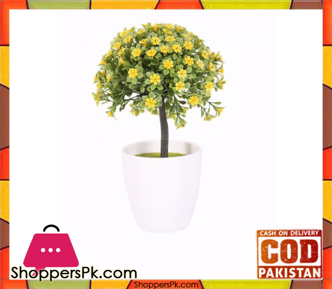 The Florist Yellow Artificial Flower in Melamine Pot - FL8