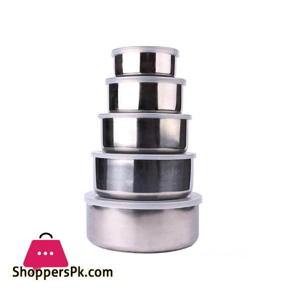 Pack of 5 Stainless Food Containers