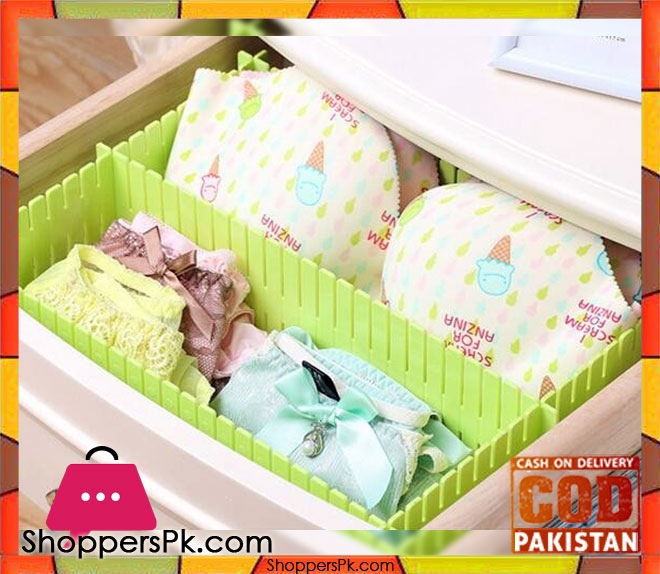 Adjustable Plastic Drawer Divider Storage Organizer 4 Big Stick in Box
