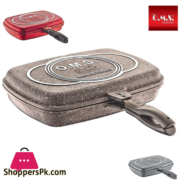OMS Granite Double Sided Double Sided Grill Pan 36CM Turkey Made - 3215