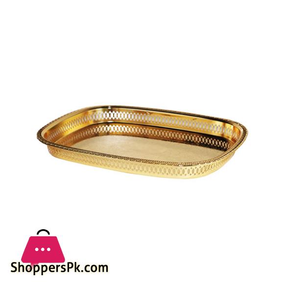 ZOLTEN Gold Plated Large Size Rectangle Tray - ZL2013646