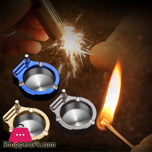 Lighter Ashtray Metal Oil Lighter Multifunctional Permanent Flint Lighter Desktop Home Office