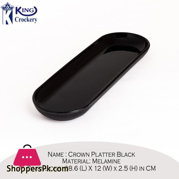 King Melamine Crown Platter - Melamine Material White - Black