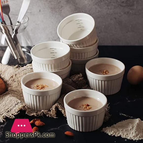 King Melamine Ramekin Cup Cake Custard Dessert Dishes snack baking cup White- 3 Inches- 6 cups