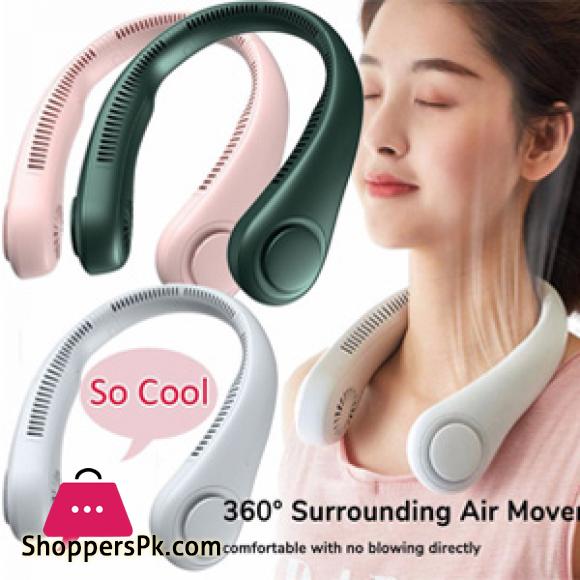 New Portable Neck Fan,Foldable Hands Free Bladeless Neck Fan, Wearable Cooling Neck Fan Perfect for Travel, Sports