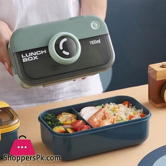 2 Compartments Bento Lunch Box Leak Proof Food Storage Container for Office School Daily Use