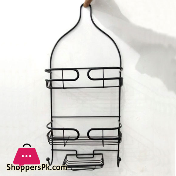 Bathroom Hanging Shower Caddy, Over Head Shower Organizer Hanging Basket storage shampoo conditioner soap with Hooks for Razor and Sponge Rustproof