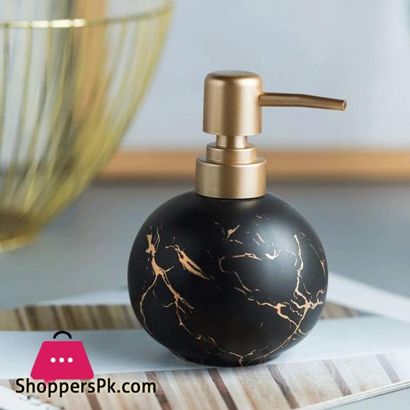 Ceramic Ceramic Soap Dispenser Simple Bottled Bathroom Toilet Shampoo Shower Gel Lotion Press Bottle Decoration 300ml Stainless Steel (Color : Black)