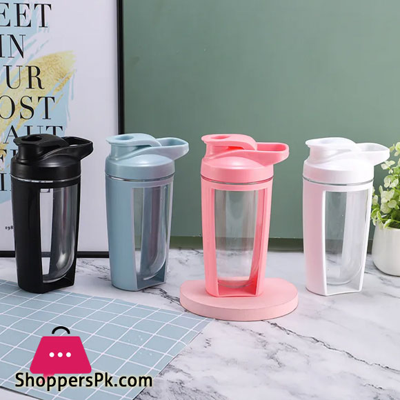 600ml Protein Shaker Bottle Sports Water Cup with Whisk Mixing Ball Screw on Lid Leak Proof
