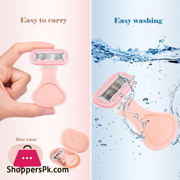 New 6-Layer Blade Lady Razor Women Razor Mini Portable Shave Mane Leg Hair Private Body Manual Razor With Case