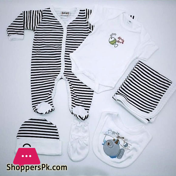 Junior’s 6 Pcs Newborn Starter Set – Dark Blue Lining