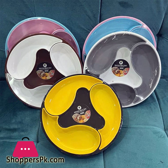 4 Compartment Dolphin Tray Sasuke Food Divided Serving Plate Multifunctional Food storage Plate