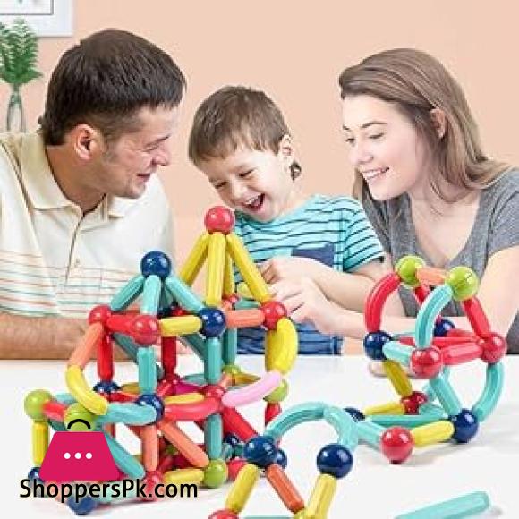 Magnetic Magic Stick 64 Pcs Building Set Puzzle Toy Educational Creative Toys Intelligent Children Diy ,Stick Construction Puzzles For Kids