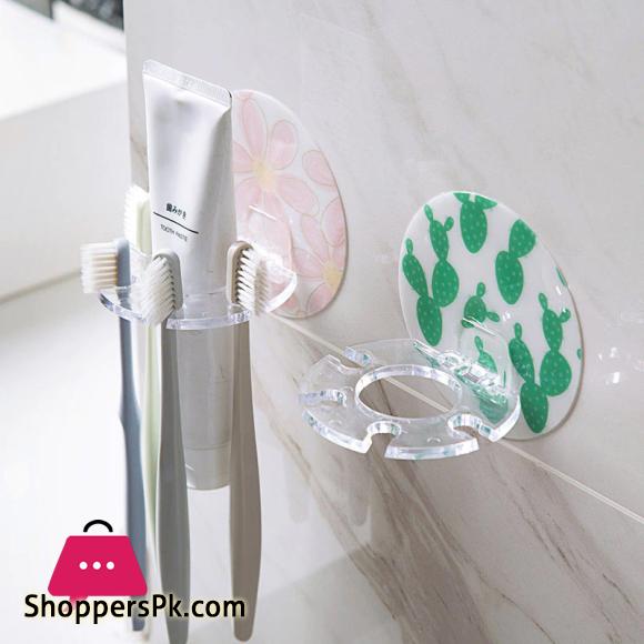 No-Punching Wall Hanger Toothbrush Holder 1-Pcs