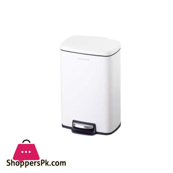 DANNY HOME Stainless Steel Dustbin Trash Can 5 Liter White