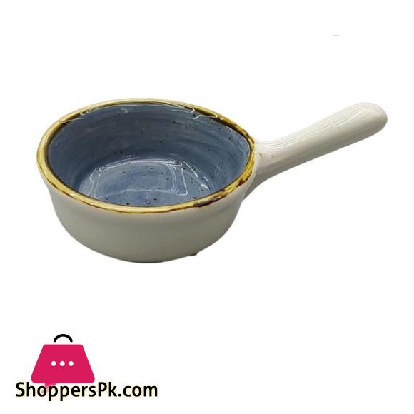 Danny Home Vintage Blue Round Dip Sauce Bowl with Handle CZT05-56 10.5*6.5*2.5cm