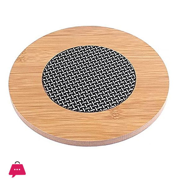 Round Shape Wooden Anti Hot Heat Resistant Tea Coaster 9.5cm